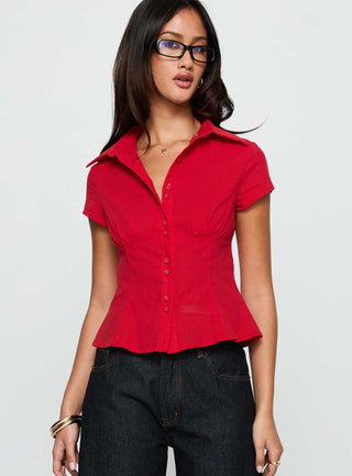 Cottesloe Blouse Top Red