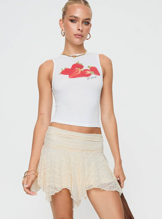 Lifas Lace Mini Skirt Cream