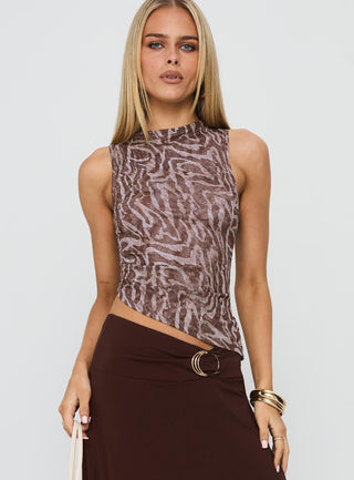 Sunburn Asymmetrical Top Brown Zebra