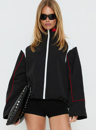Shoreline Windbreaker Noir  White