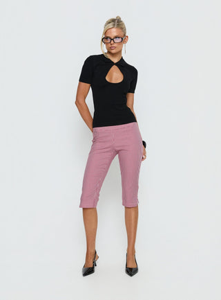 Rossie Capri Pants Red Gingham