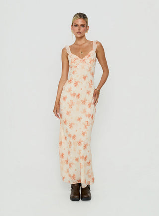 Aymi Frill Bust Detail Maxi Dress Multi Floral
