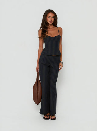 Kierstyn Corset Set Navy Stripe