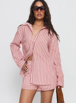 Chloe Set Pink  Brown Stripe