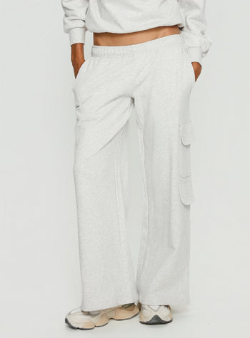 Rozanna Cargo Sweat Pants Grey Marle