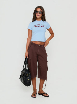 Hudsen Longline Cargo Shorts Washed Brown