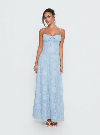 Members Only Maxi Dress Blue Burnout