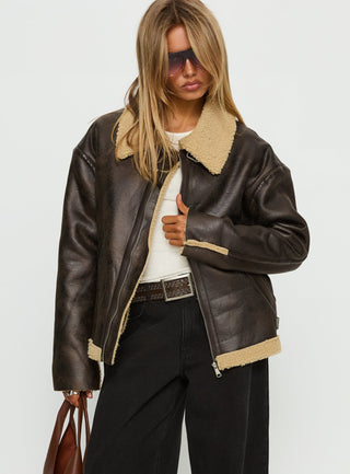 Benetta Collared Jacket Brown