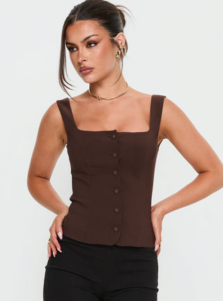 Zamie Top Chocolate