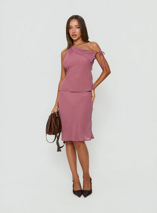 Vianna Sheer Midi Skirt Pink