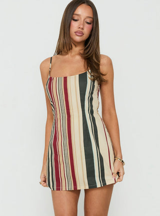 Yumiko Scoop Playsuit Multi Stripe