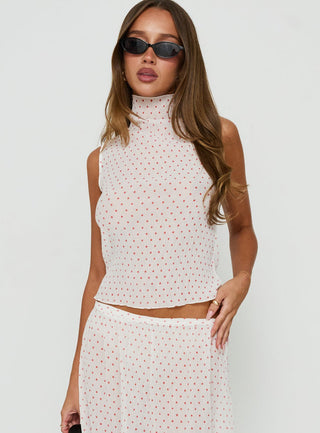Ford Top White / Red Polka Dot