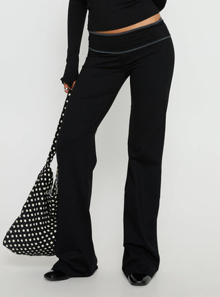 Kobee Jersey Flare Pants Black  Grey