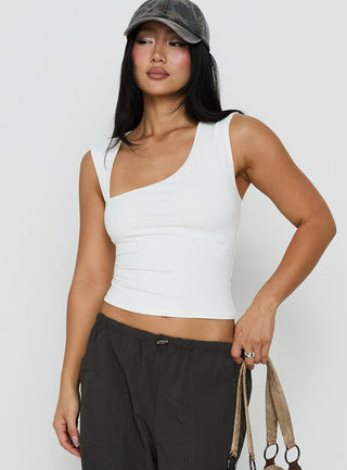 Tannen Cut Out Tank Top White