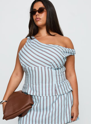 Gulliver Tie Side Mini Skort Blue  Maroon Stripe Curve