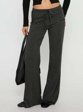 Alfreda Jersey Pants Grey  Black Stripe