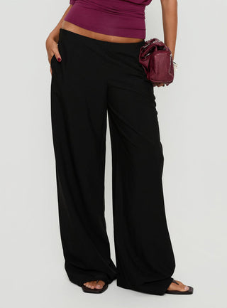 Khane Low Rise Wide Leg Pant Black Tall