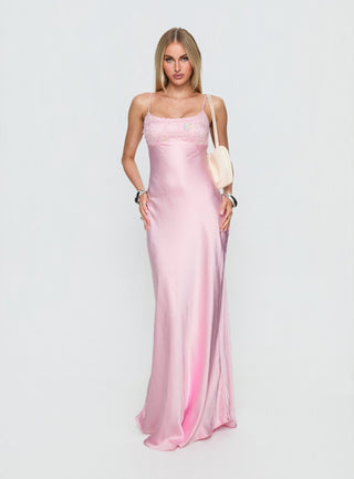 Truth Hurts Ruched Backless Maxi Dress Pink