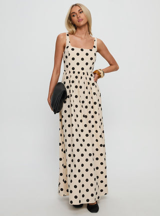 Cartmel Maxi Dress Cream  Polka Dot