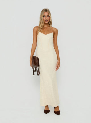 Amika Lace Maxi Dress Cream