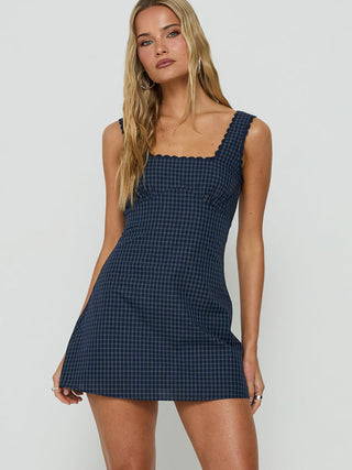 Dasha Mini Dress Navy Check