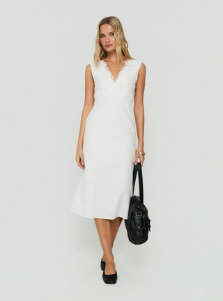 Eloisah Sleeveless Midi Dress White