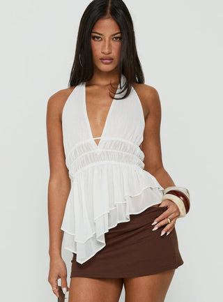 Lay It Halter Top White