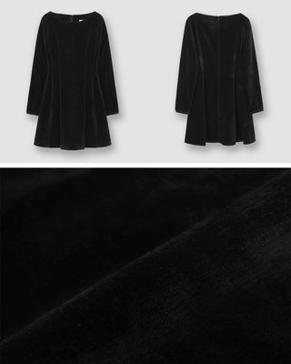 Black velvet flared dress - 2 sizes