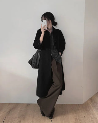 Wool blend handmade long coat