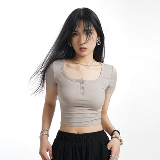 Elastic slim fit crop top