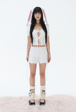 [EatmePlz] Strappy pleated short skirt