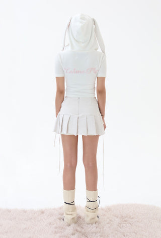 [EatmePlz] Strappy pleated short skirt