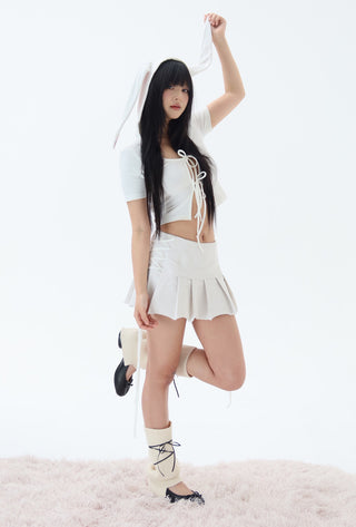 [EatmePlz] White Rabbit Loop Ear Tie Cardigan