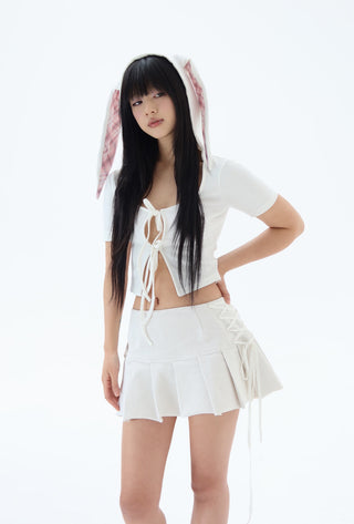 [EatmePlz] Strappy pleated short skirt