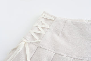 [EatmePlz] Strappy pleated short skirt