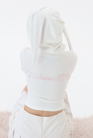 [EatmePlz] White Rabbit Loop Ear Tie Cardigan