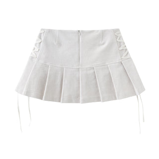 [EatmePlz] Strappy pleated short skirt