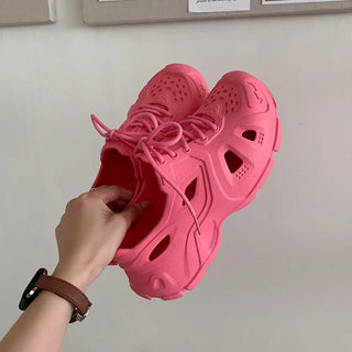 Couple's Aqua Sneakers Platform Shoes