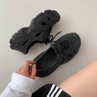 Couple's Aqua Sneakers Platform Shoes
