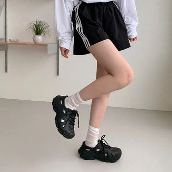 Couple's Aqua Sneakers Platform Shoes