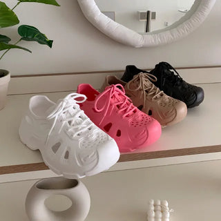 Couple's Aqua Sneakers Platform Shoes