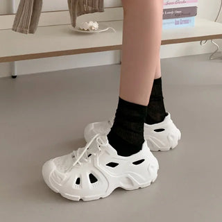 Couple's Aqua Sneakers Platform Shoes