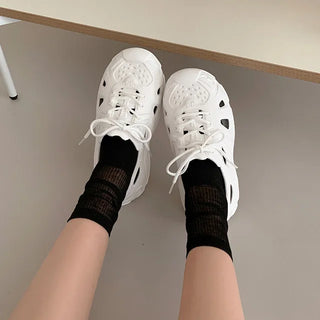 Couple's Aqua Sneakers Platform Shoes