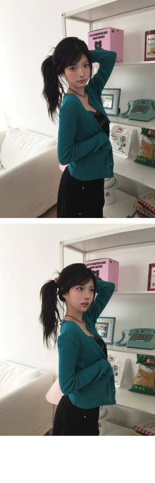 Minty Punching Pocket Cardigan - 3 colors