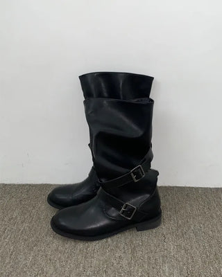 LEATHER BELT BOOTS