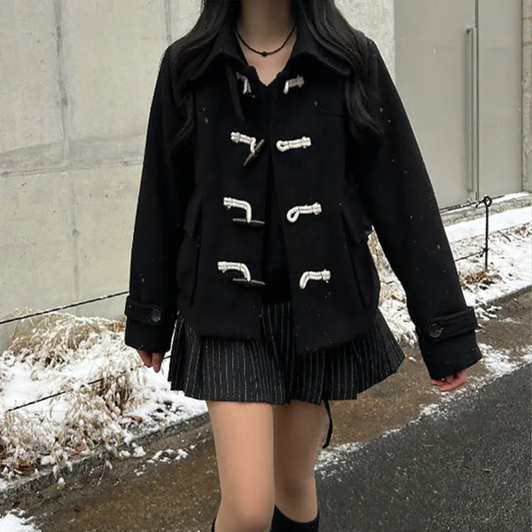 Short double-breasted duffel coat