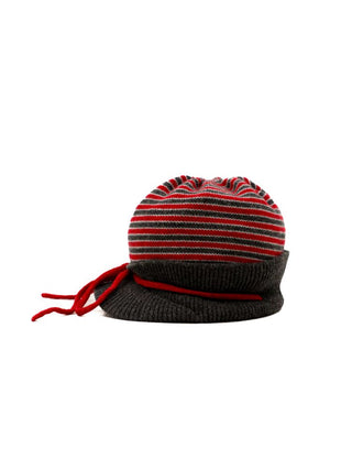 [Moromoro2] Contrast Stripe Knit Bow Baseball  Cap
