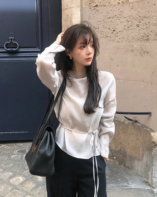High-neck blouse