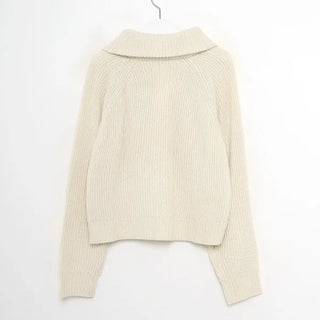 Raglan knit zip-up