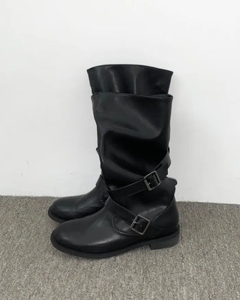 LEATHER BELT BOOTS